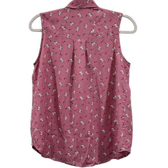 90s Desert West By Sherry Holt Novelty Print Button Down Top - Picture 5 of 7